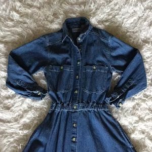 Vintage Fads Denim Shirt Dress Size 2P
